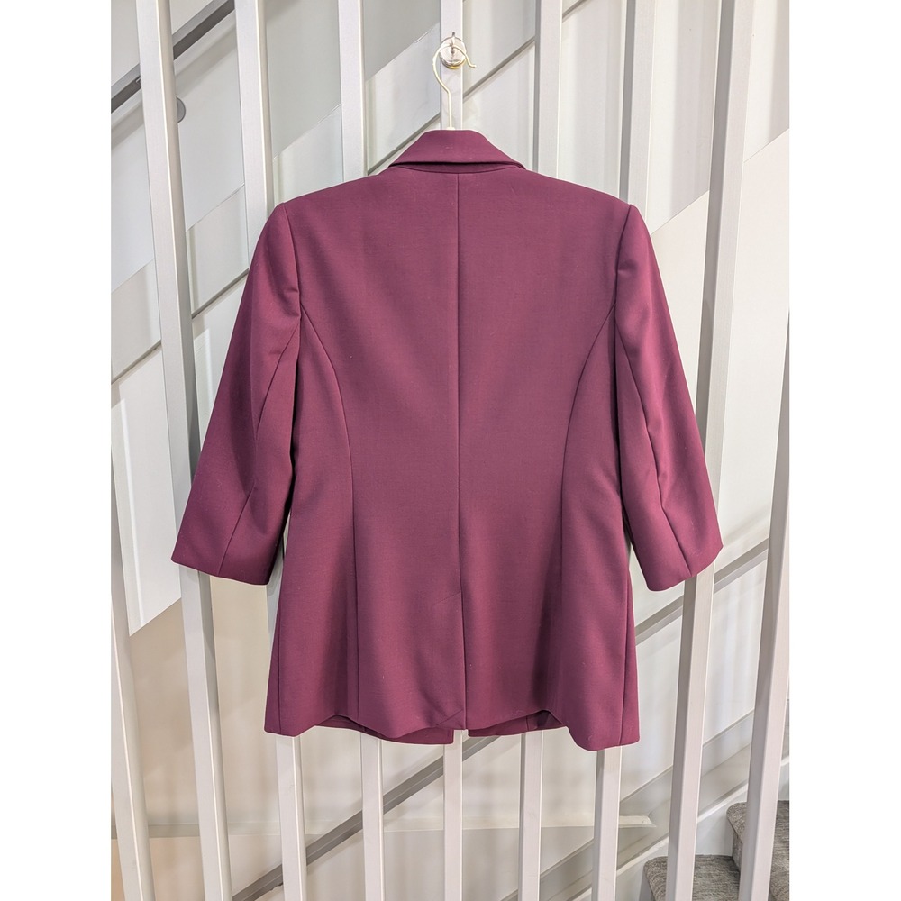 Halogen Burgundy Wine Tailored 3/4 Sleeve Blazer S - Picture 8 of 13
